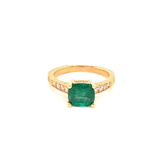 Diamond Emerald Ring 14k Gold 2.01 TCW Women Certified $3,950 914185 - Picture 3 of 9